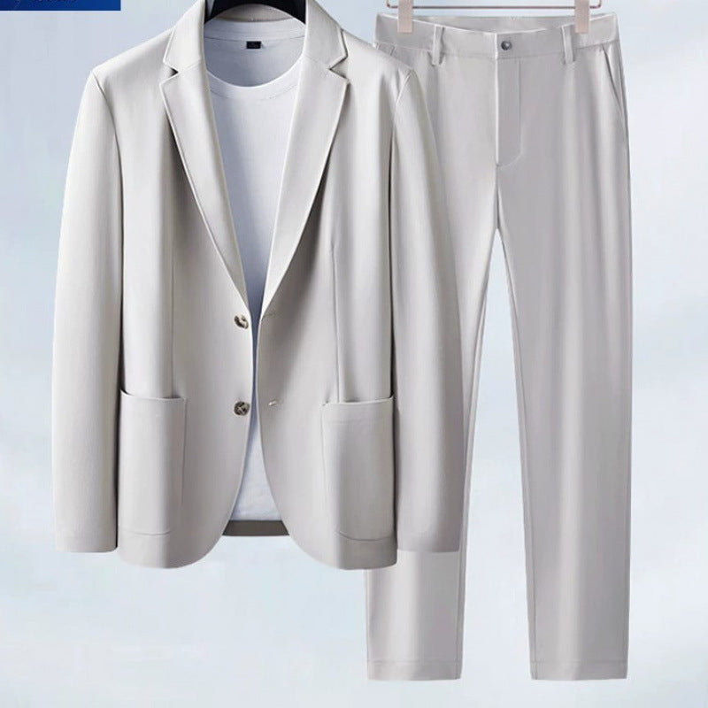 Gentleman Banquet Business Thin Casual Ice Silk Suit
