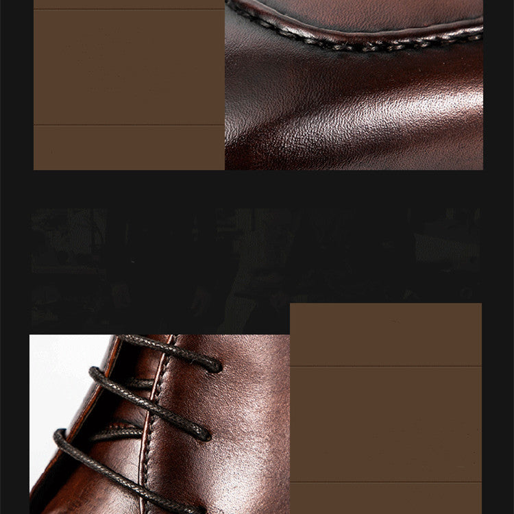 Men's High Top Leather Shoes Knight Leather Boots