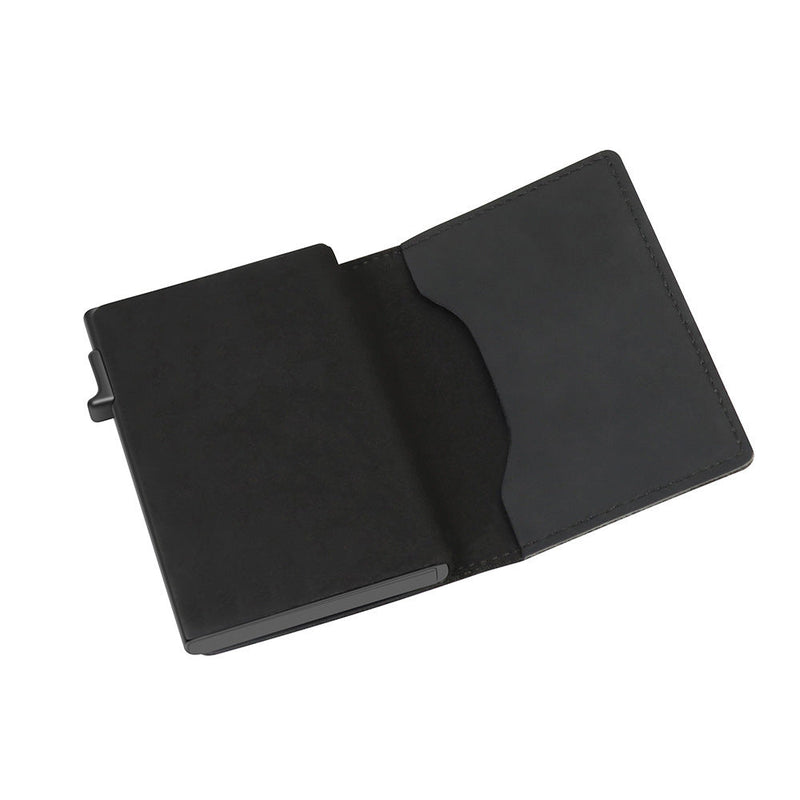 Rfid Card Holder Men Black Short Purse Small Leather Slim Wallets Mini Wallets For Airtag Air Tag