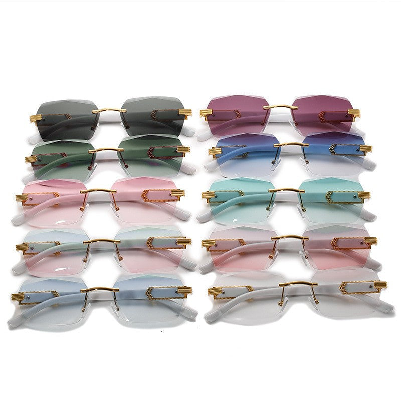 Frameless Sun Glasses Marbling Men's Sunglasses