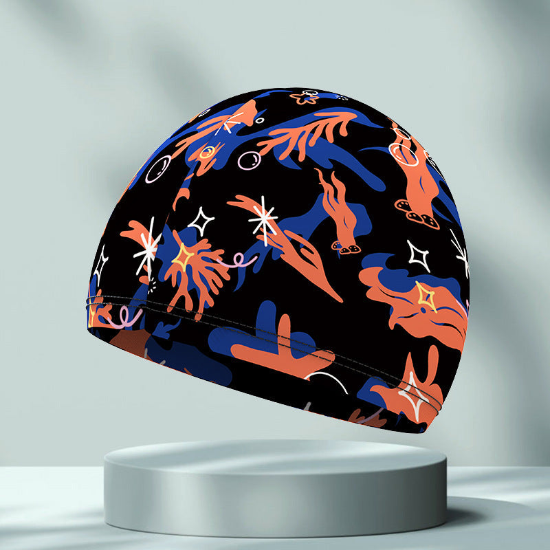 Simple Printing High Elastic Comfortable Swimming Cap