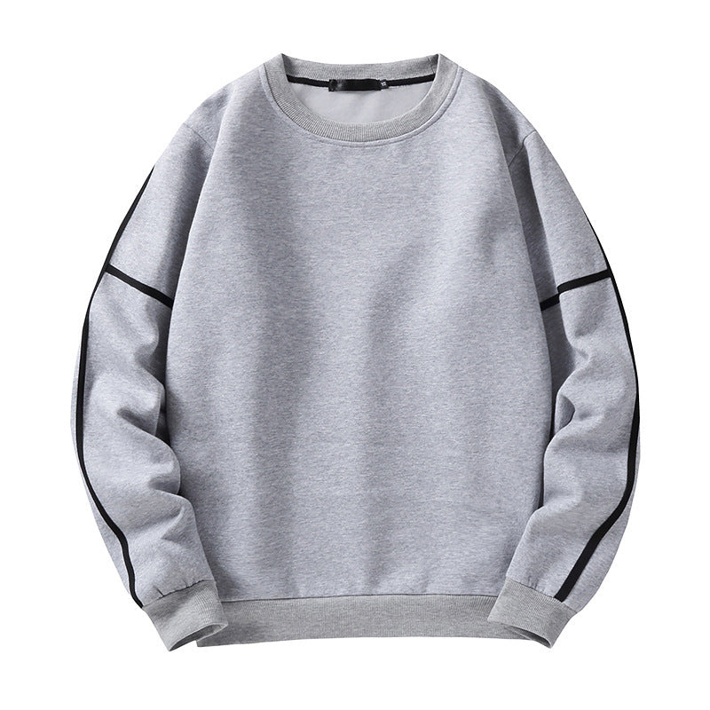 Contrasting Basic Round Neck Long Sleeve Sweatshirt