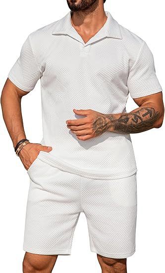 Men's Casual Solid Color Polo Short Oversleeves