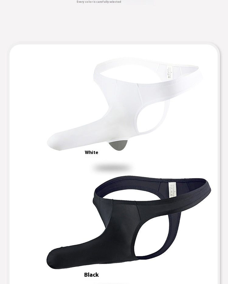 Men's Thong Elephant Nose Low Waist Breathable T-back Shorts Underwear