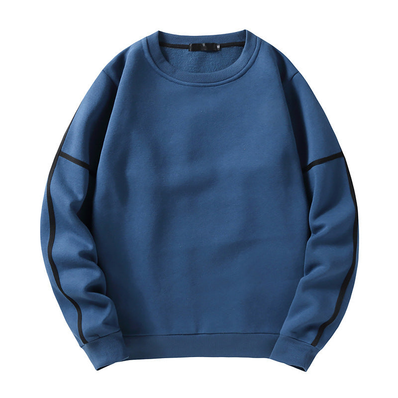 Contrasting Basic Round Neck Long Sleeve Sweatshirt