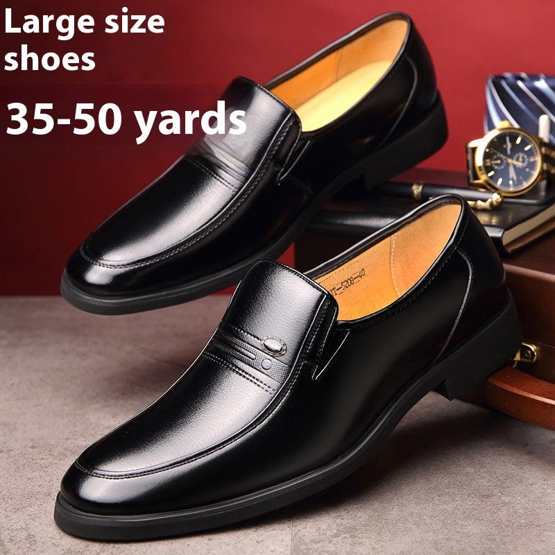 Inner Height Increasing Leather Shoes Men's Plus Size