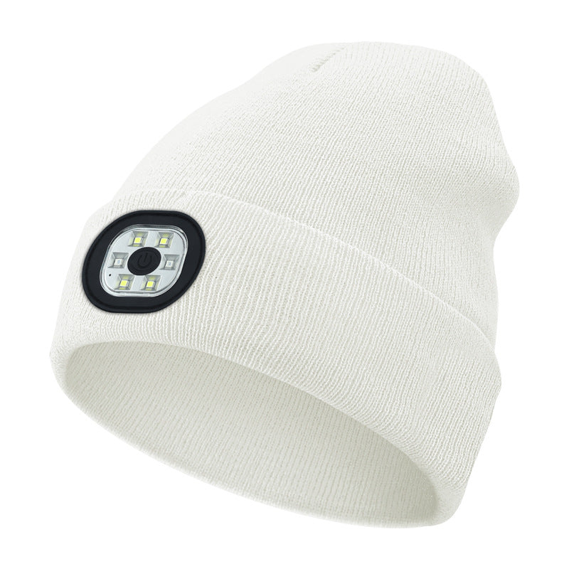 Outdoor Riding Lighting Headlights Cap Multi-color Optional Night Running LED Light Emitting Knitted Hat