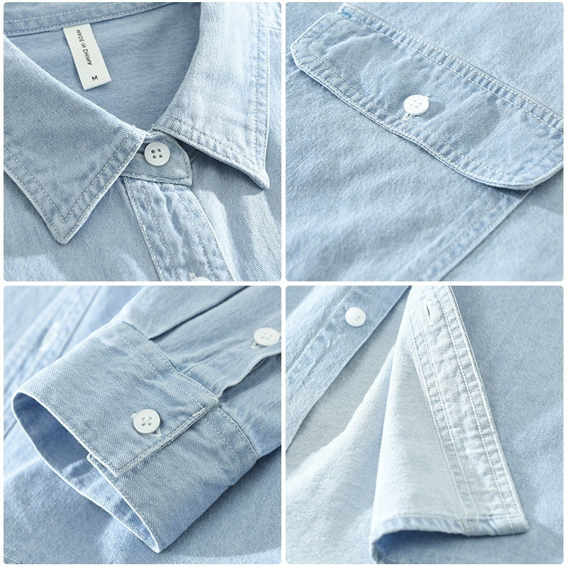 Artistic Denim Long Sleeve Loose Casual shirt