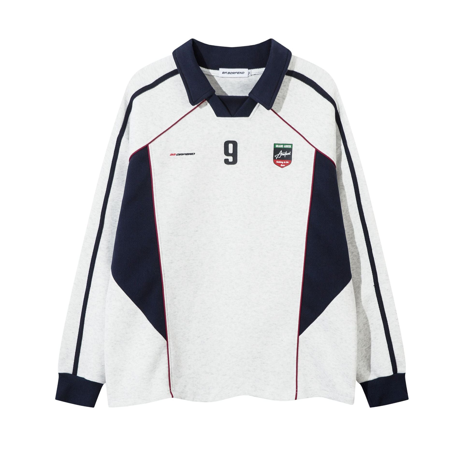 American Retro Color Contrast Patchwork Craft High Street Long Sleeve