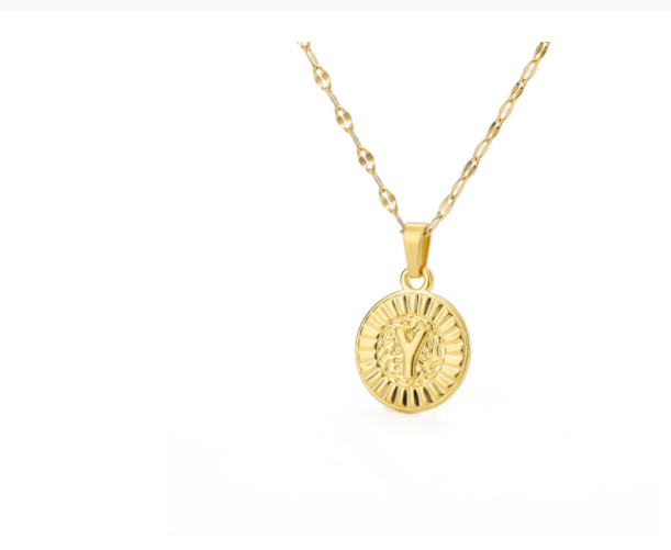 Capital English Letter Disc Necklace Women And Men