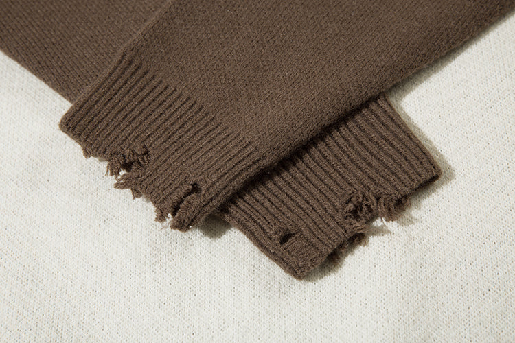 Portrait Jacquard Round Neck Sweater For Men