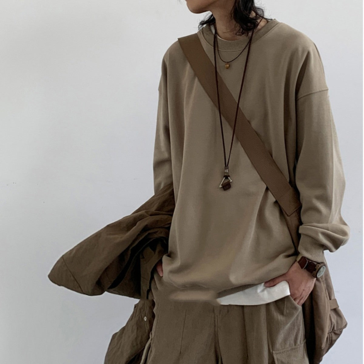 Academy Style Solid Color Loose And Versatile Top