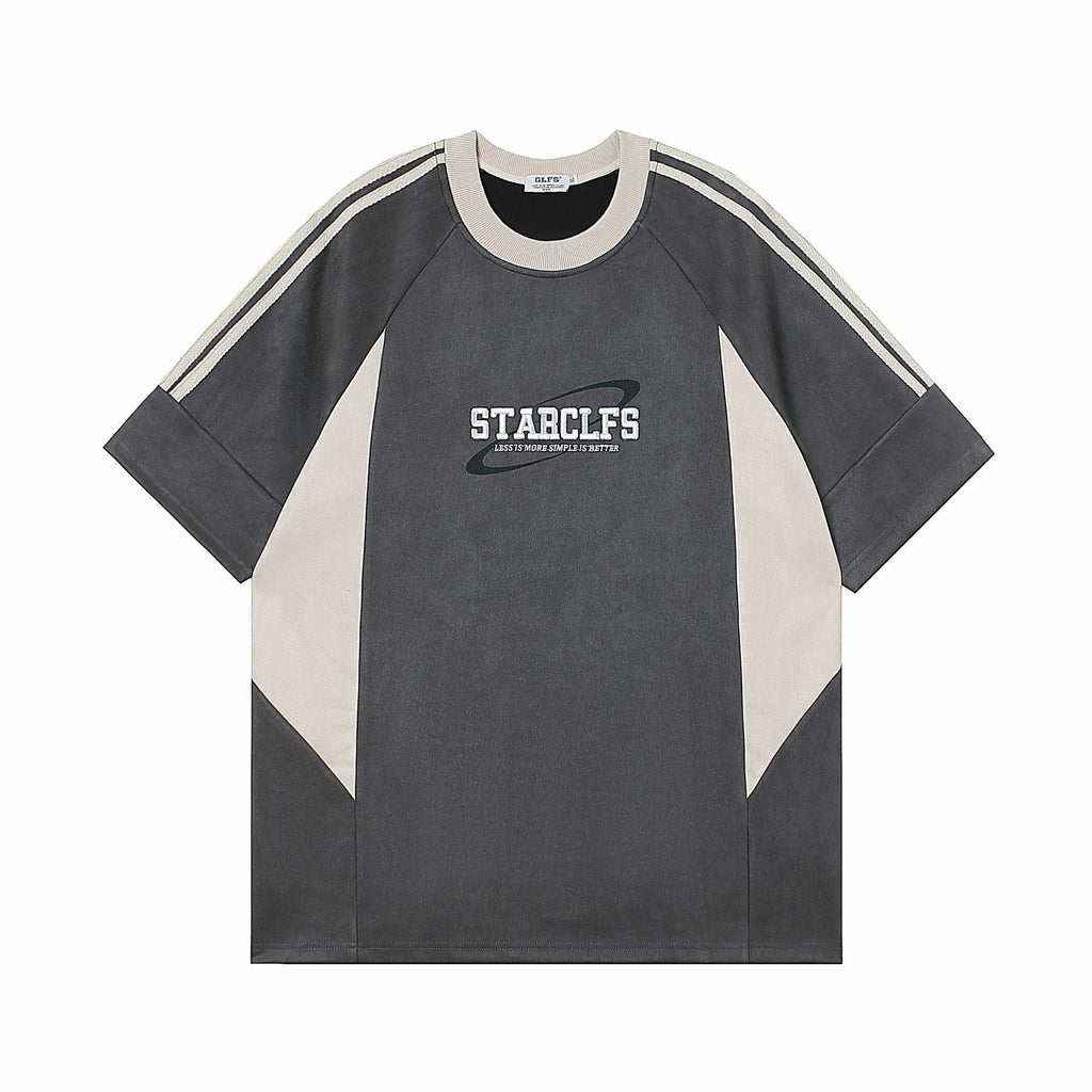 Men's Loose Short-sleeved T-shirt With Letter Embroidery Design