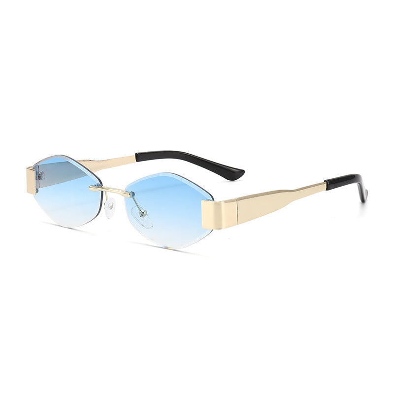 Polygon Rimless Elegant Sun-resistant Sunglasses