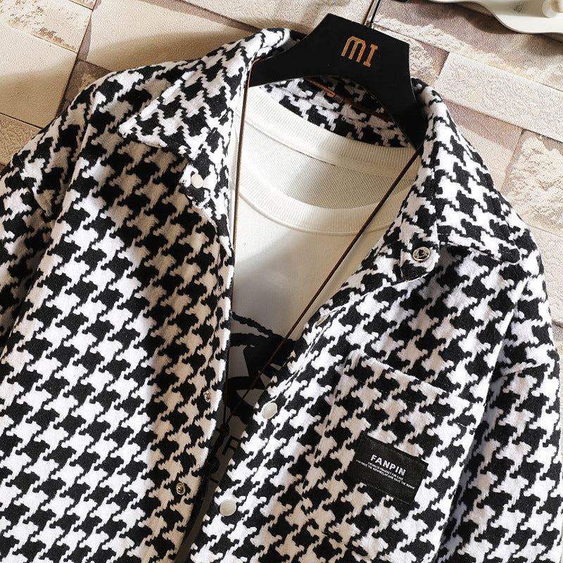 Loose Personality Men Simple flannel Jacket