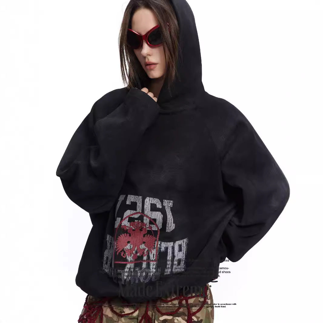 Batik Dirty Print Hoodie Pullover Hooded