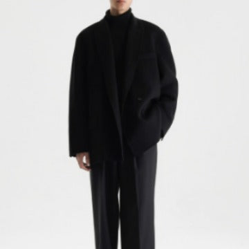 Gun Collar Double-faced Woolen Goods Woolen Suit Wool Coat For Men