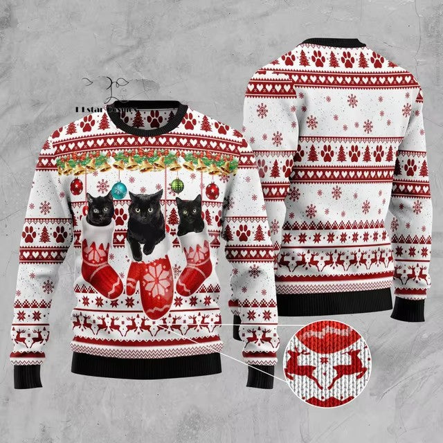 Doodle Nostalgia Winter 3D Digital Print Casual Hoodie