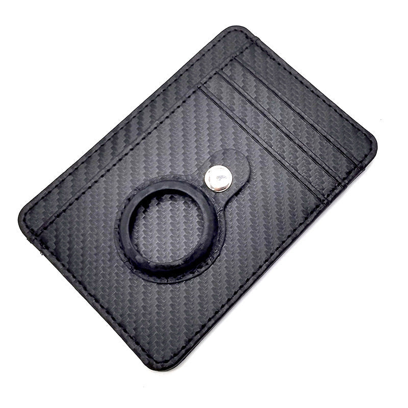 Rfid Card Holder Men Black Short Purse Small Leather Slim Wallets Mini Wallets For Airtag Air Tag