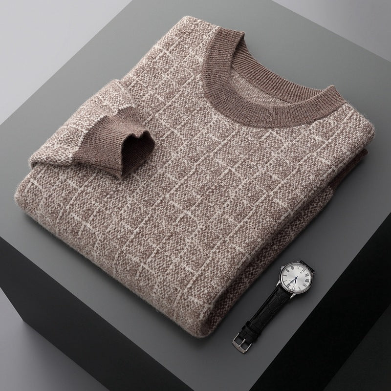 Men's Round Neck Business Casual Padded Sweater