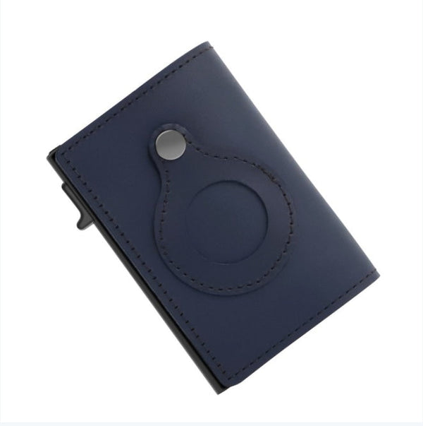 AirTag Wallet Anti Theft Bullet Card Bag Multi-functional Rfid Card Holder Men's Leather Slim Wallets For Airtag