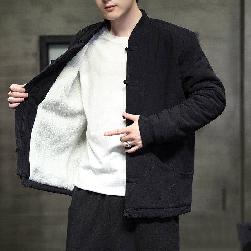 Lamb Wool Liner Design Cotton And Linen Jacket