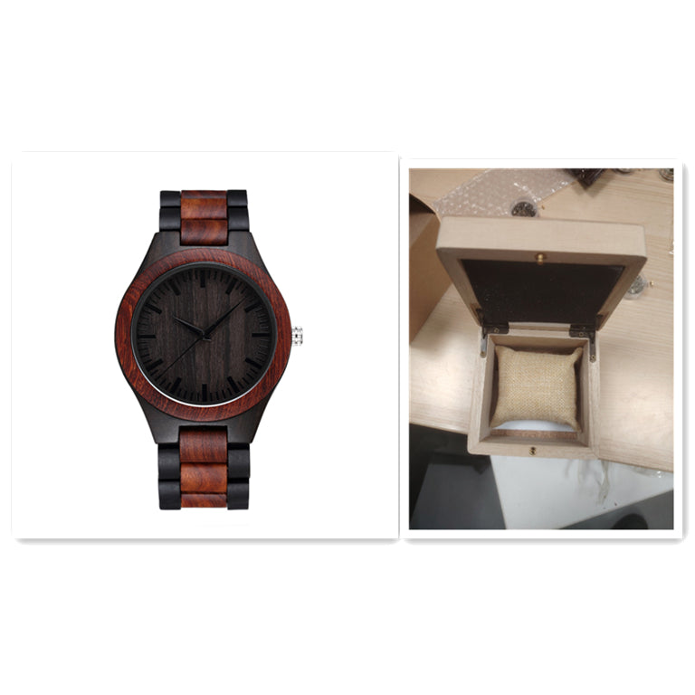 Men's And Women's Large Dial Wood Quartz Watch