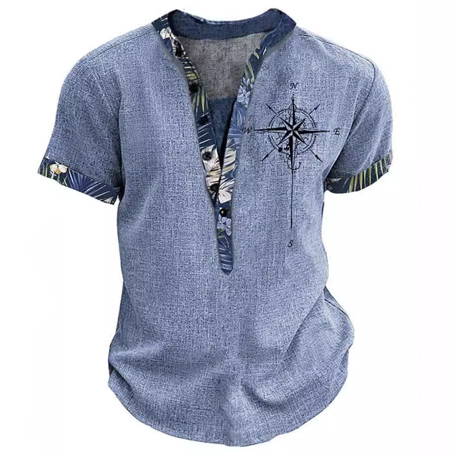 European And American 3D Printed Shirt