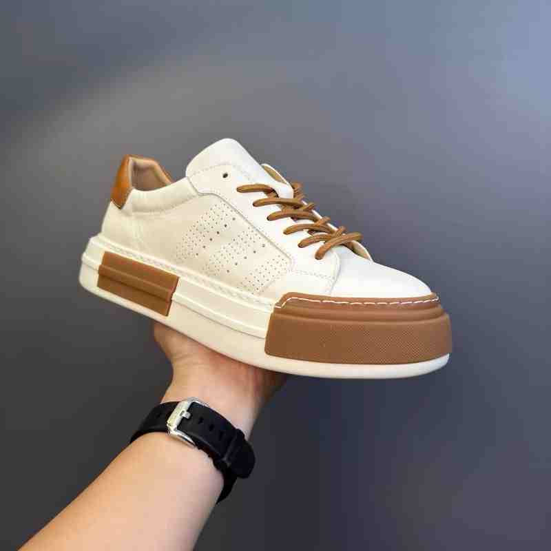 Genuine Leather Breathable Men's Shoes Casual Soft Leather Sneakers
