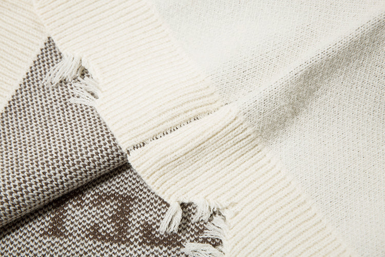 Portrait Jacquard Round Neck Sweater For Men