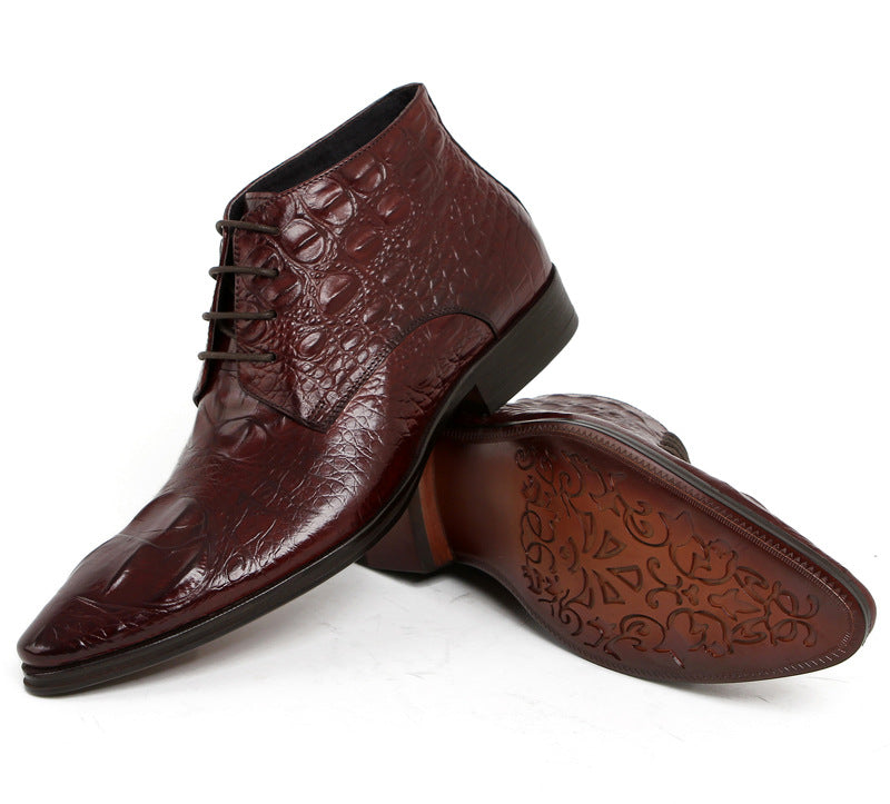 High-top Alligator Leather Doc Martens For Men