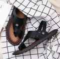 Men's two-toed leather plus-size sandals