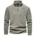 Men's Autumn And Winter New Stand Collar Half Zip Long-sleeved Sweater