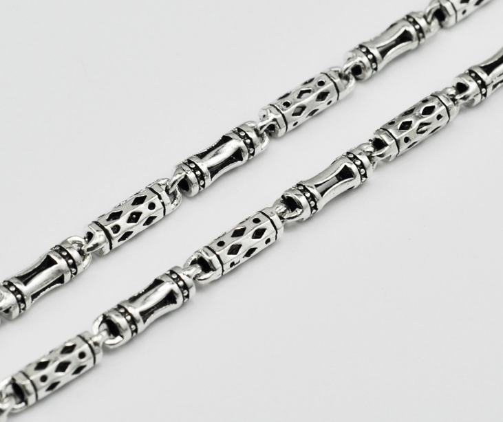 The 925 Silver men's Necklace clavicle thick long silver chain