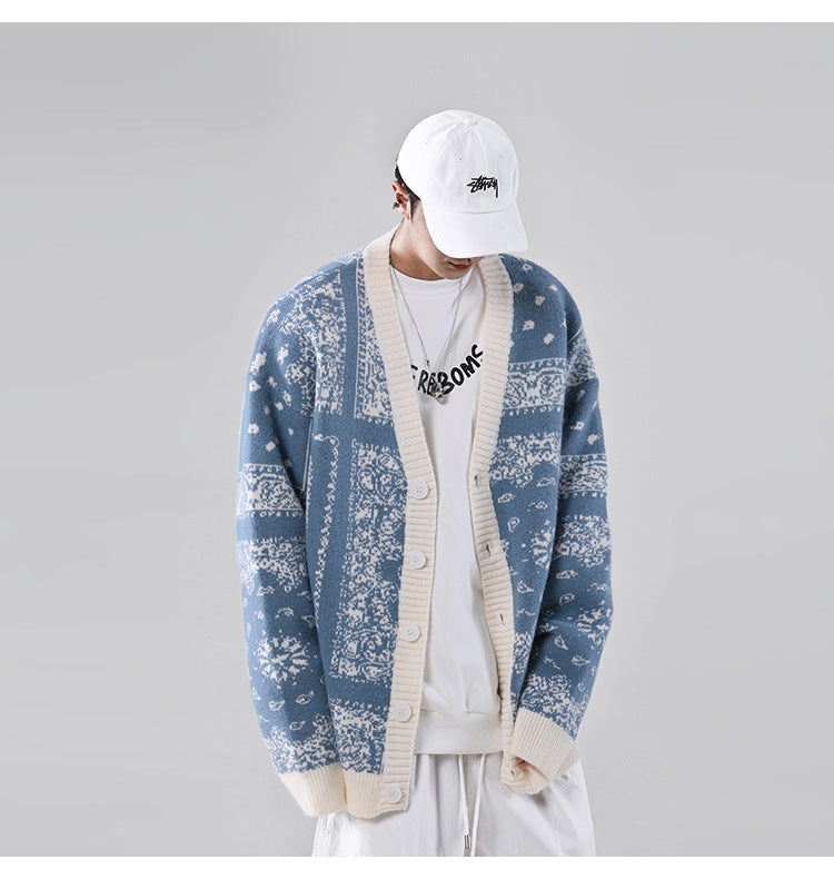 New Cashew Flower Loose Korean Style Lazy Knit Sweater Coat