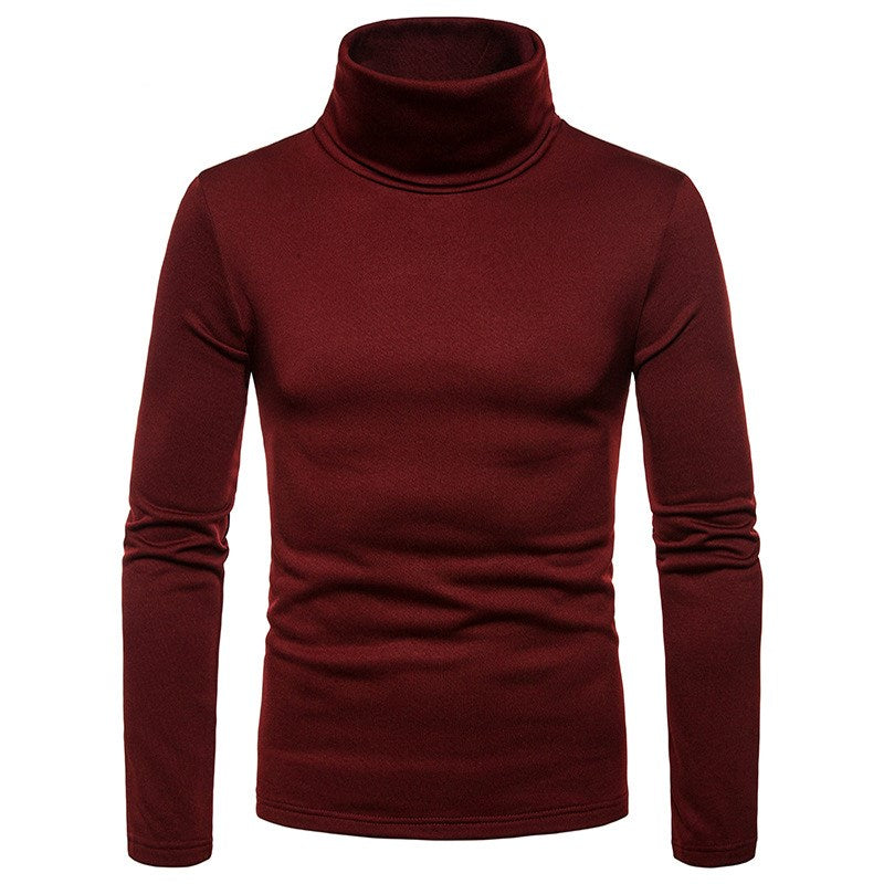High-neck long-sleeved T-shirt