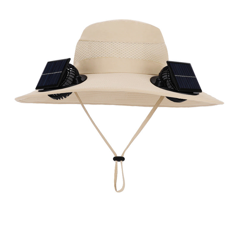 Solar Twin Fan Hat Men's Summer Outdoor Mountaineering Fishing