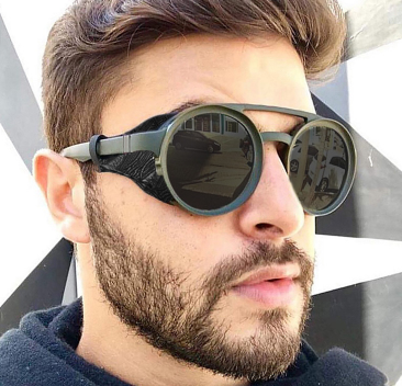 Windproof big frame steampunk sunglasses