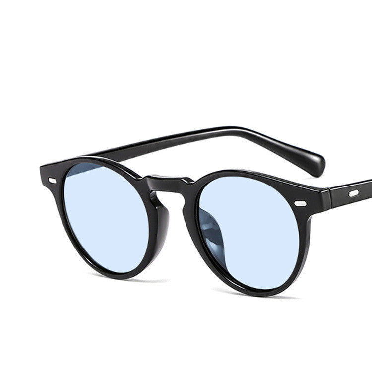 Men's round frame rice nail sunglasses