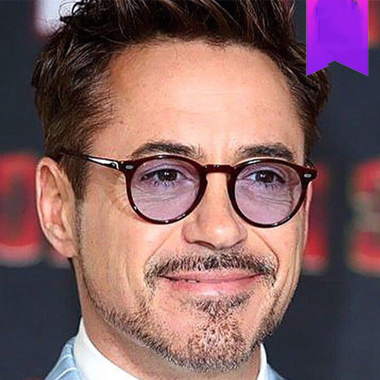 Men's round frame rice nail sunglasses