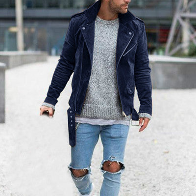 Fashionable suede men's jacket