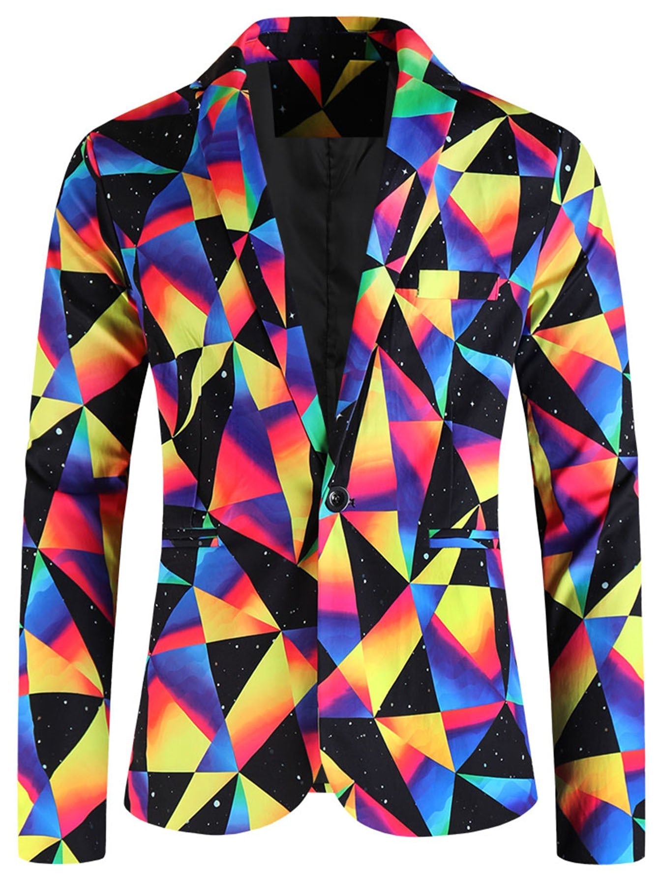 One Button Printing Leisure Suit Plus Size Men's Top