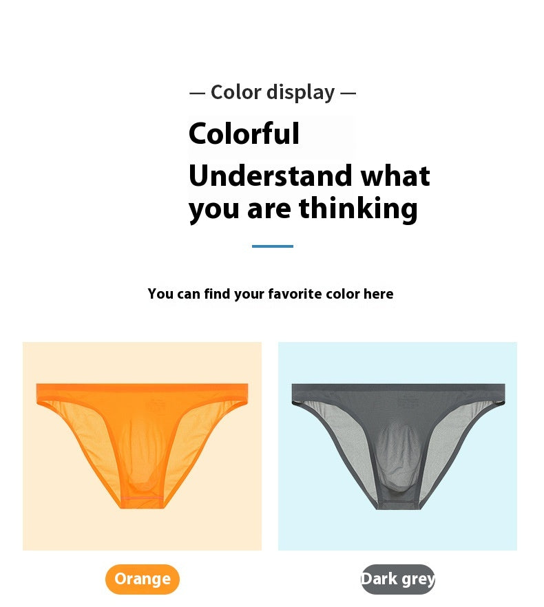Men's Thin Ice Silk Traceless Ventilation Quick-drying Briefs