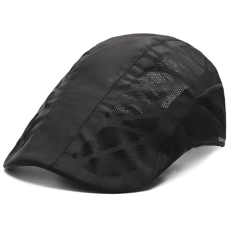 Men Mesh Beret Hat Summer Breathable Quick Dry