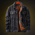 Men's denim jacket plus velvet thickening