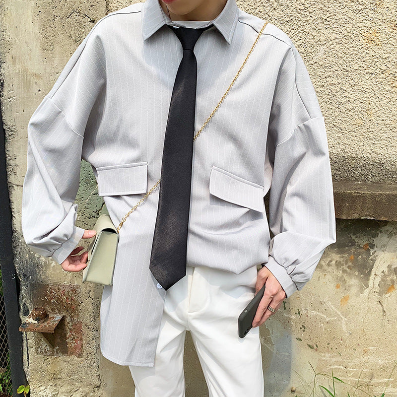 casual striped shirt men