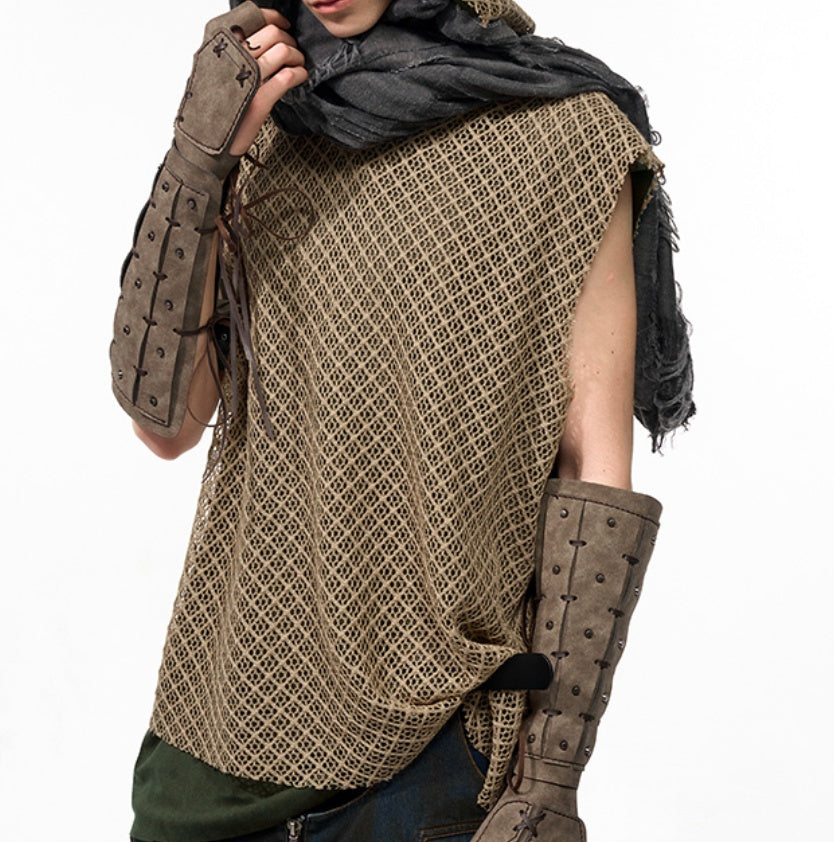 Niche Real Two Pieces Hooded Hollow Vest