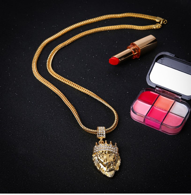 Lion Head Pendant Necklace men