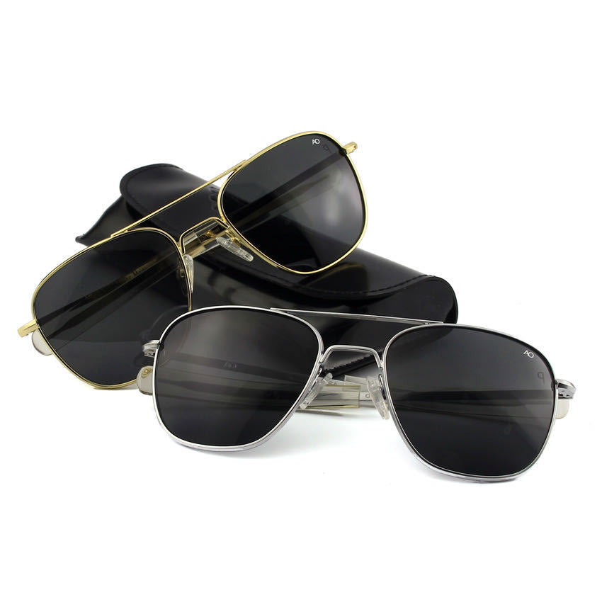 Men's HD tempered glass frame sunglasses