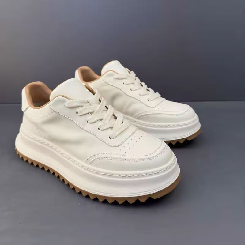 Leather White Shoes Male Retro Casual Shoes